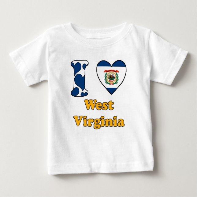 T-shirt I love West Virginia (Frente)