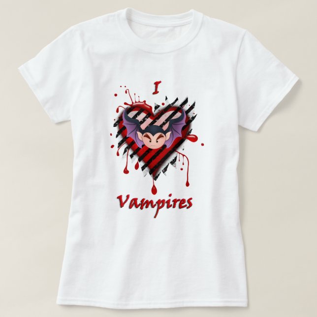 T-shirt I Vampiros do Coração (Frente do Design)