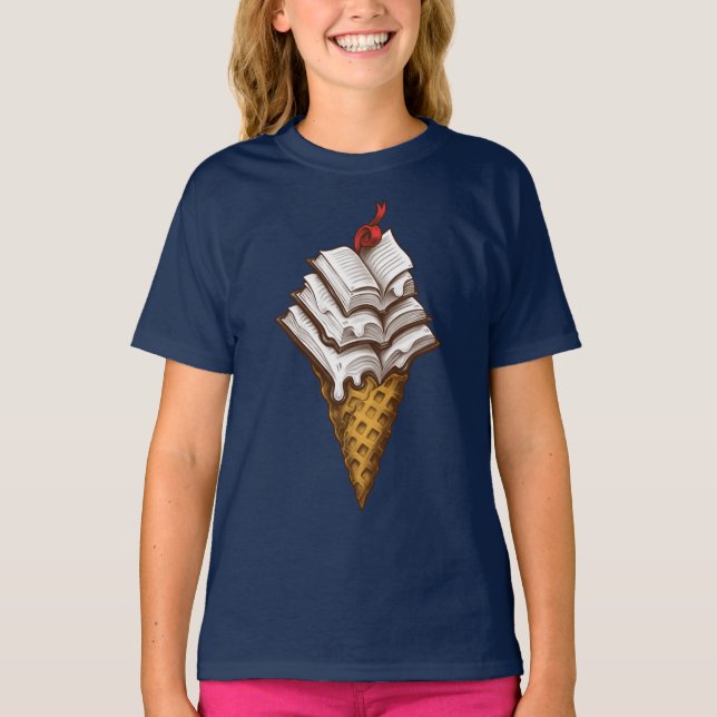T-shirt Ice Cream Books (Frente)