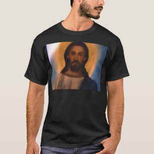T-shirt Ícone Ortodoxo Pintado da Mão de Jesus Cristo