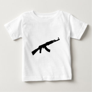 T-shirt ícone preto do ak 47 da arma