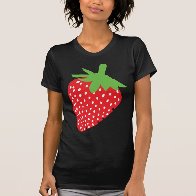 T-shirt ícone vermelho da morango (Frente)
