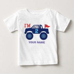 T-shirt Idade e nome feitos sob encomenda do monster truck