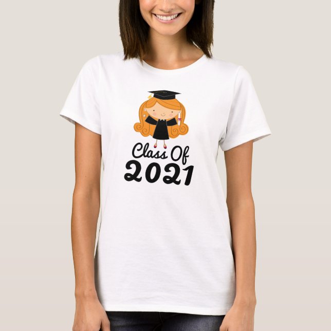 T-shirt Ideia 2021 do presente da graduação para meninas (Frente)