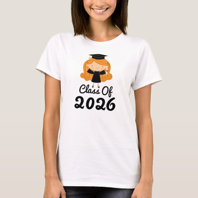 T-shirt Ideia 2026 do presente da graduação para meninas (Frente)