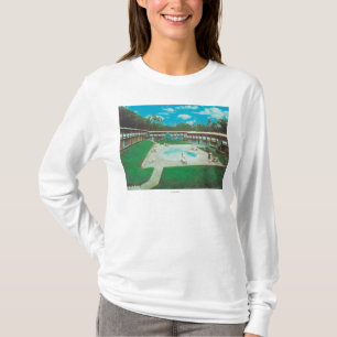 T-shirt Ideia aérea da piscina dourada do recurso do T