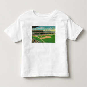T-shirt Ideia dos Bleachers da primeira base do campo de