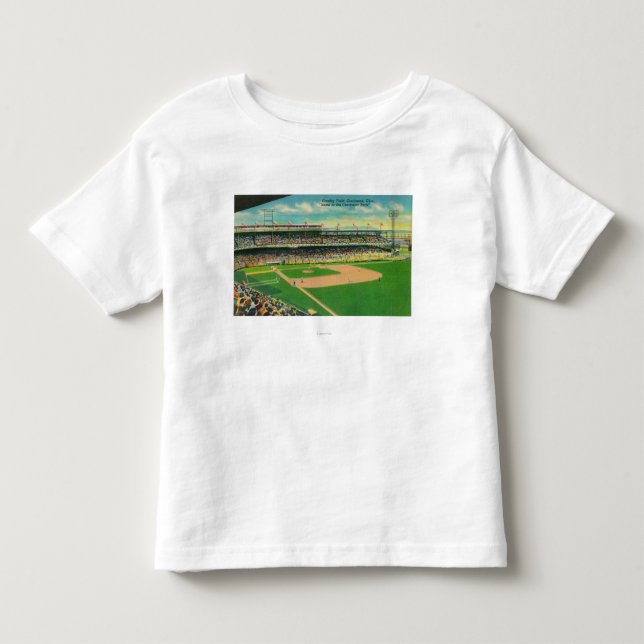 T-shirt Ideia dos Bleachers da primeira base do campo de (Frente)