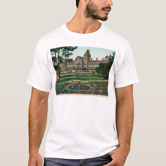 T-shirt Ideia exterior do hotel del Monte e de terras (Frente)