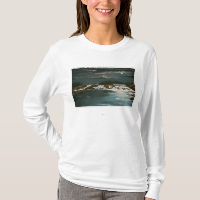 T-shirt Ideia norte da ponte das quedas na noite (Frente)