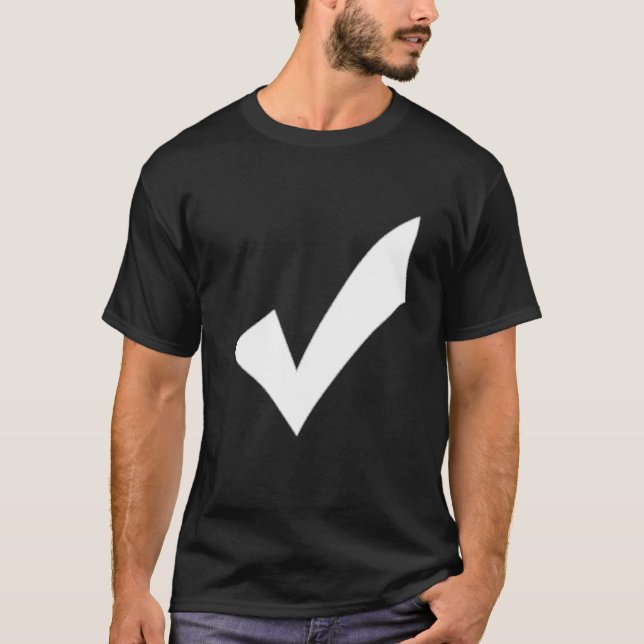 T-shirt identificar de verificação por meio de borda da (Frente)