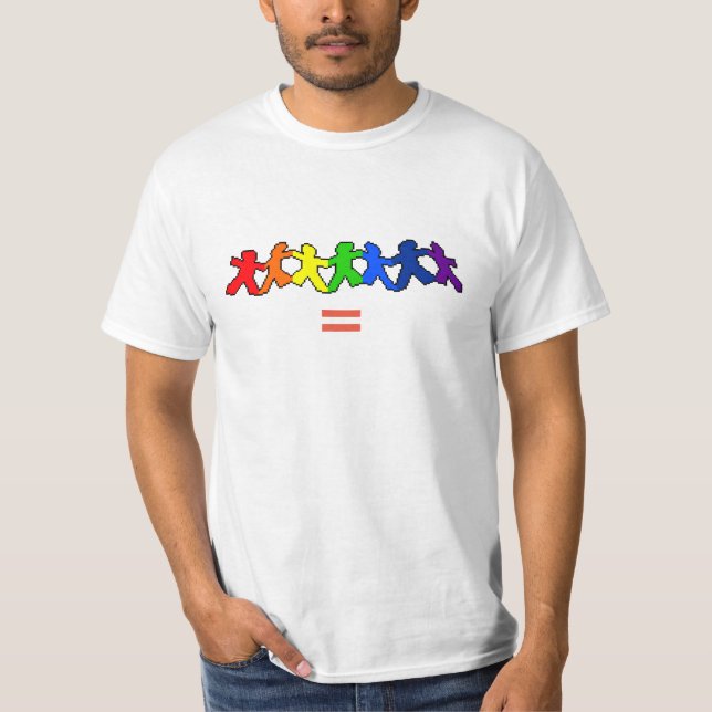 T-shirt igual do amor LGBT dos homens (Frente)