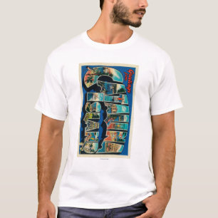 T-shirt Ilha de Catalina, Califórnia - grande letra