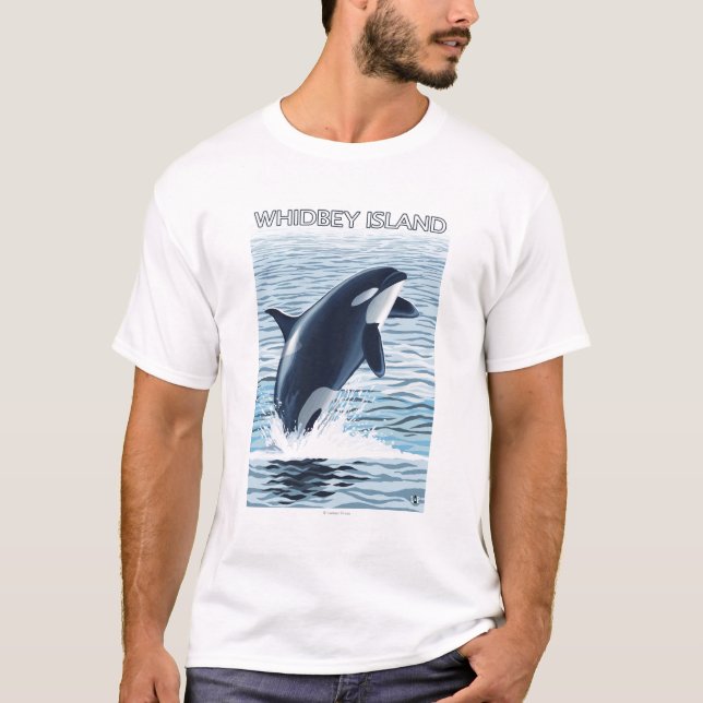 T-shirt Ilha de Whidbey, salto de WashingtonOrca (Frente)