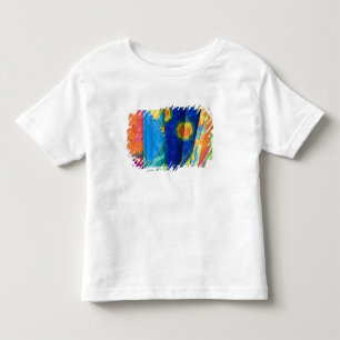 T-shirt Ilhas Cook, Rarotonga. Tecido batik Punanga Nui