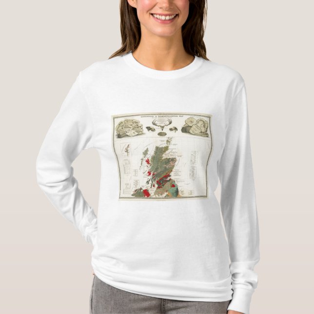 T-shirt Ilhas Geological, palaeontological de Ingleses do (Frente)