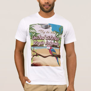 T-shirt Ilhas Virgens dos Estados Unidos pôster de viagem