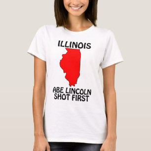 T-shirt Illinois - Abe Lincoln Atirou Primeiro
