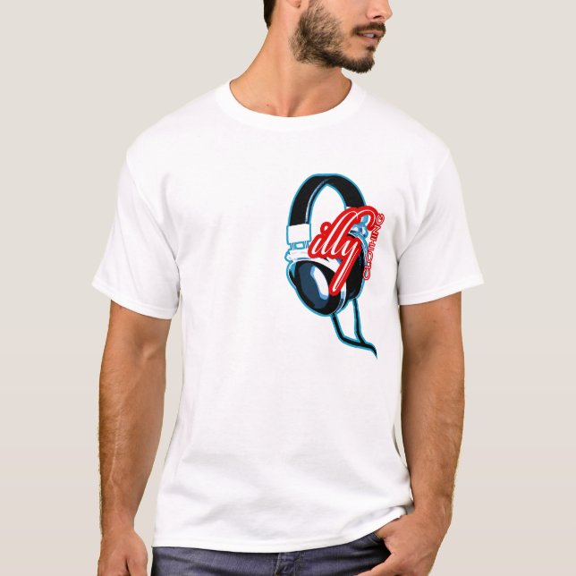 T-shirt illy - design do auscultadores (Frente)