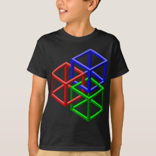 T-shirt Ilusão óptica da geometria impossível dos cubos