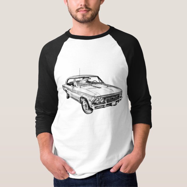 T-shirt Ilustração 1966 de Chevy Chevelle SS 396 (Frente)