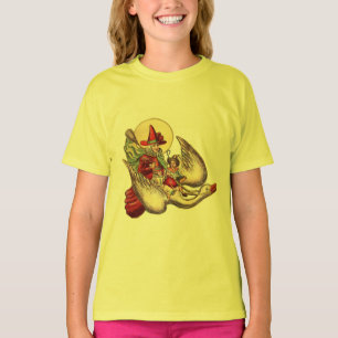T-shirt Ilustração Antiga Infantil da Mamãe Gansa