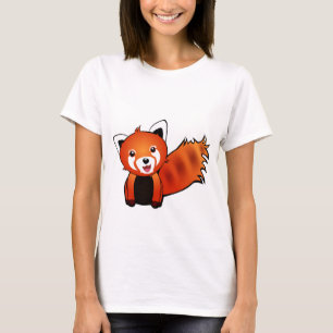 T-shirt Ilustração bonito da animação da panda vermelh
