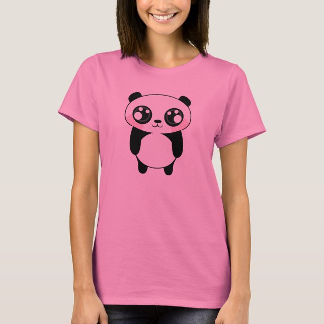 T-shirt Ilustração bonito do urso de panda (Frente)