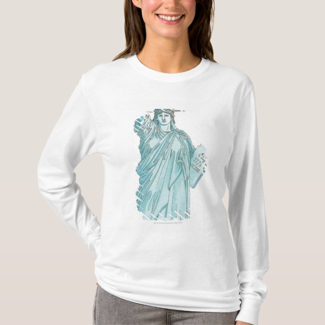 T-shirt Ilustração da estátua da liberdade (Frente)