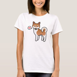 T-shirt Ilustração De Amor Do Klee Kai, Branco E Vermelho