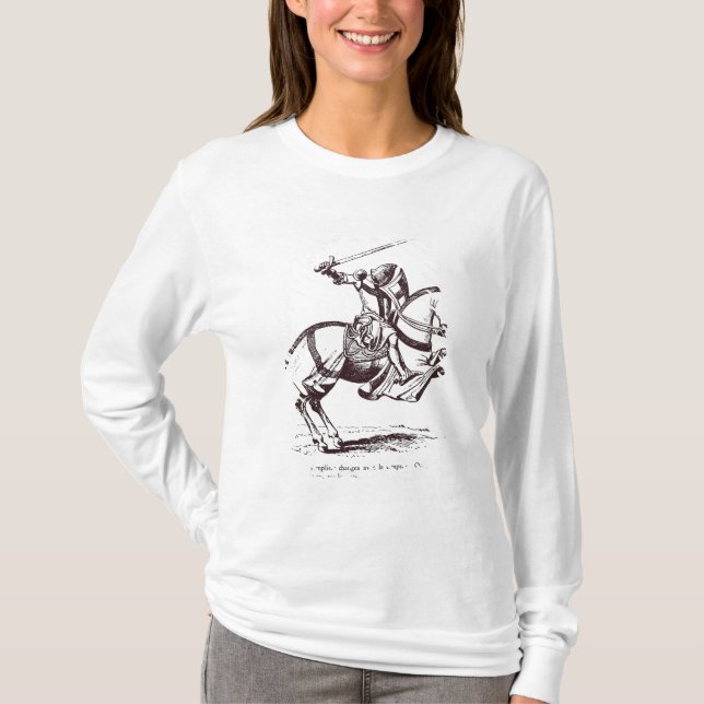 T-shirt Ilustração de um cavaleiro Templar (Frente)