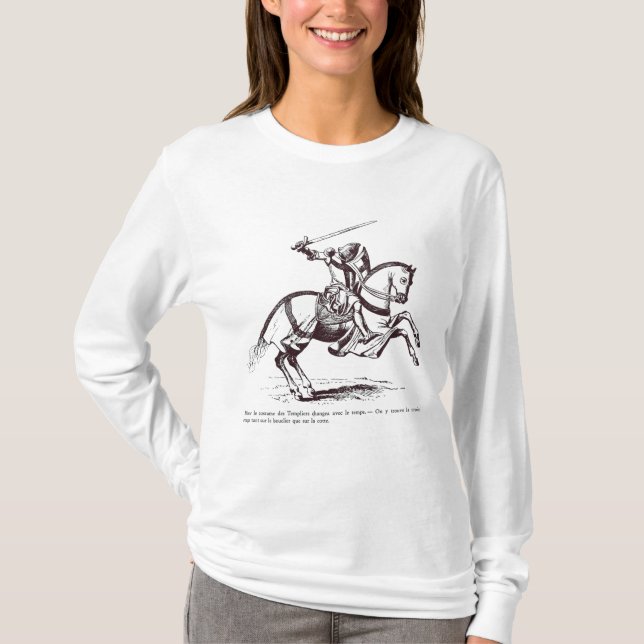 T-shirt Ilustração de um cavaleiro Templar (Frente)