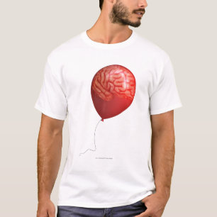 T-shirt Ilustração do balão com um cérebro sobrepor
