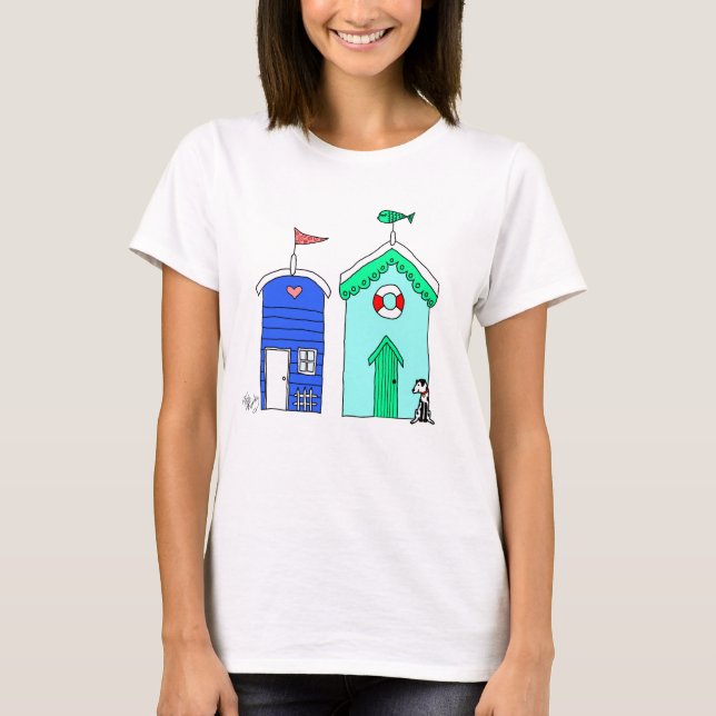 T-shirt Ilustração do Beach Huts 2 (Frente)