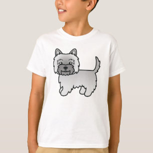 T-shirt Ilustração do desenho animado de Cachorro Cairn Te