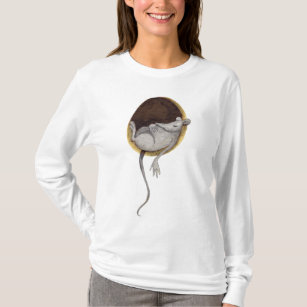 T-shirt Ilustração lunática da aguarela do rato do sono