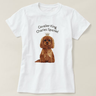 T-shirt ilustrado descuidado do Spaniel de rei