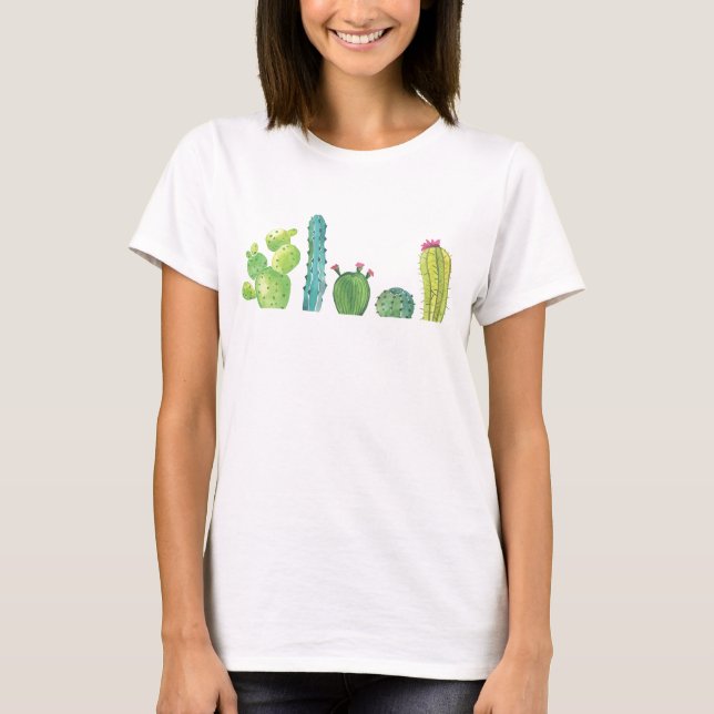 T-shirt Imagem Cactus Watercolor (Frente)