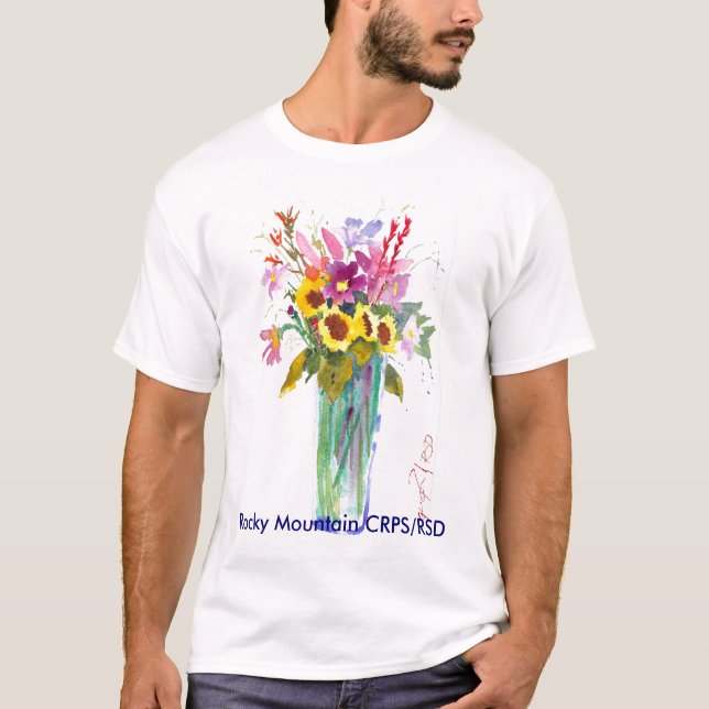 T-shirt Imagem da flor, montanha rochosa CRPS/RSD (Frente)
