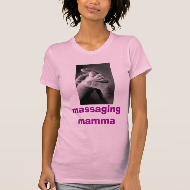 T-shirt imagem da massagem do pé, massagingmamma (Frente)