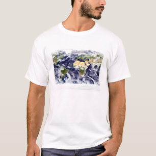 T-shirt imagem da Verdadeiro-cor da terra inteira