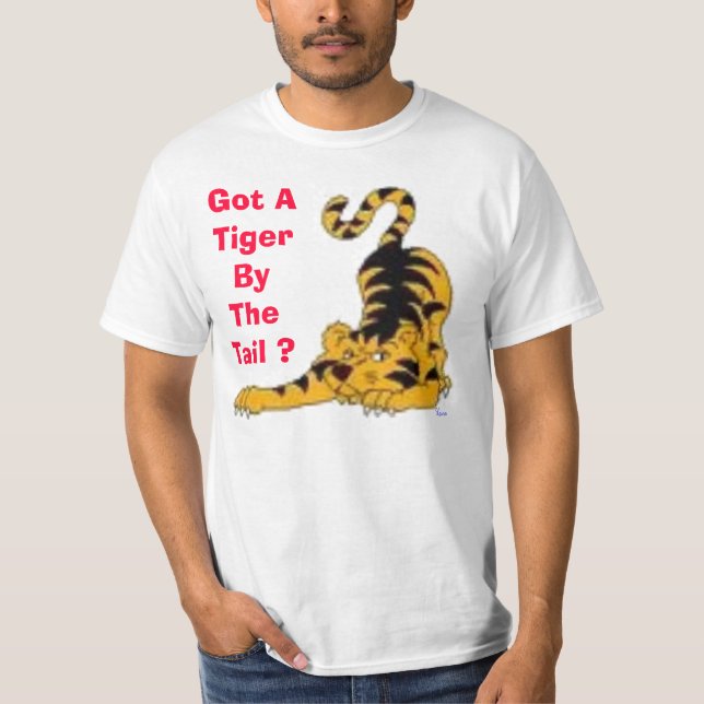 T-shirt imagens, obtidas um tigre pela cauda? , Laura (Frente)