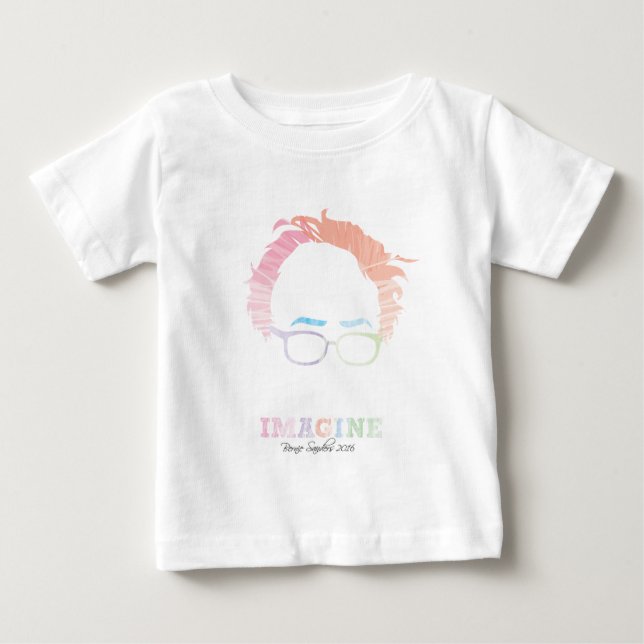T-shirt Imagine Bernie Sanders 2016 - aquarelas (Frente)