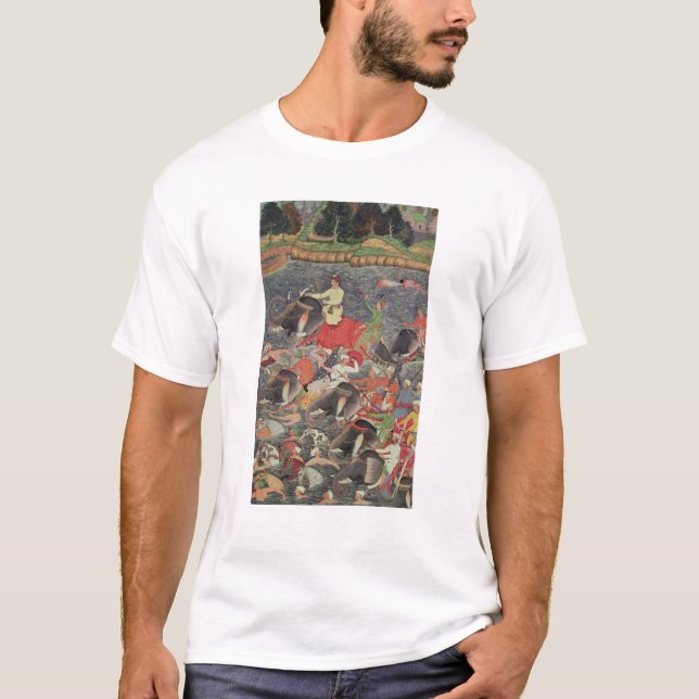 T-shirt Imperador Akbar que cruza o rio Ganges (Frente)