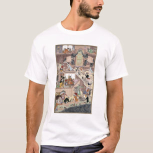 T-shirt Imperador Akbar (r.1556-1605) que inspeciona o