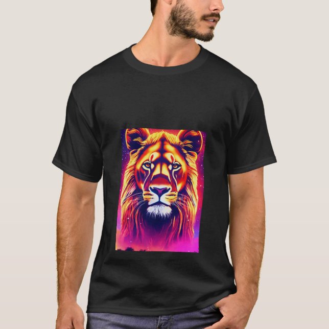 T-shirt impressa com leões (Frente)