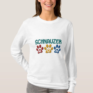 T-shirt Impressão 1 da pata da mamã do SCHNAUZER