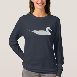 T-shirt Impressão branco do pássaro do pato do arrabio