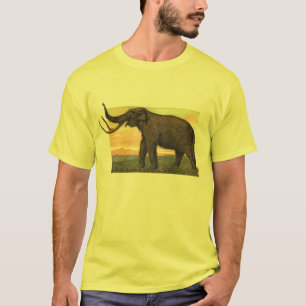 T-shirt Impressão da antiguidade do Mammoth Woolly