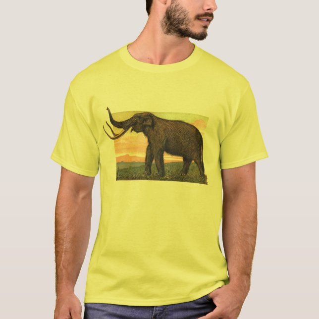 T-shirt Impressão da antiguidade do Mammoth Woolly (Frente)